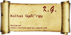 Koltai György névjegykártya